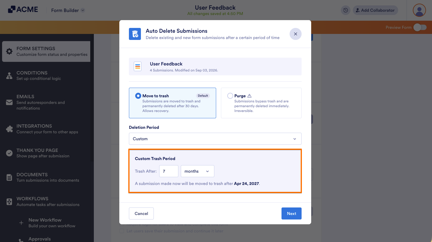 How to Delete Form Submissions Automatically Image-8