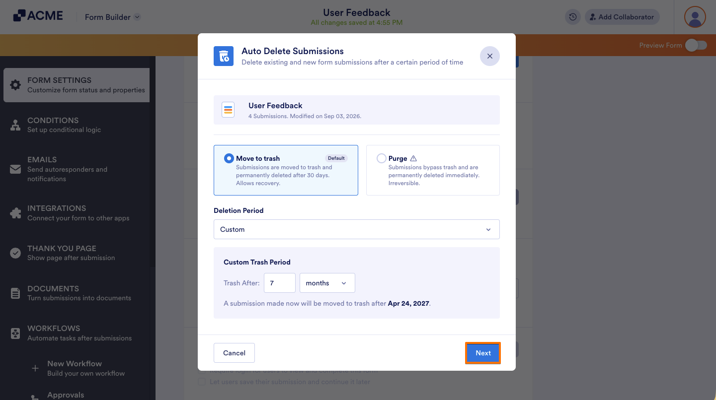 How to Delete Form Submissions Automatically Image-9
