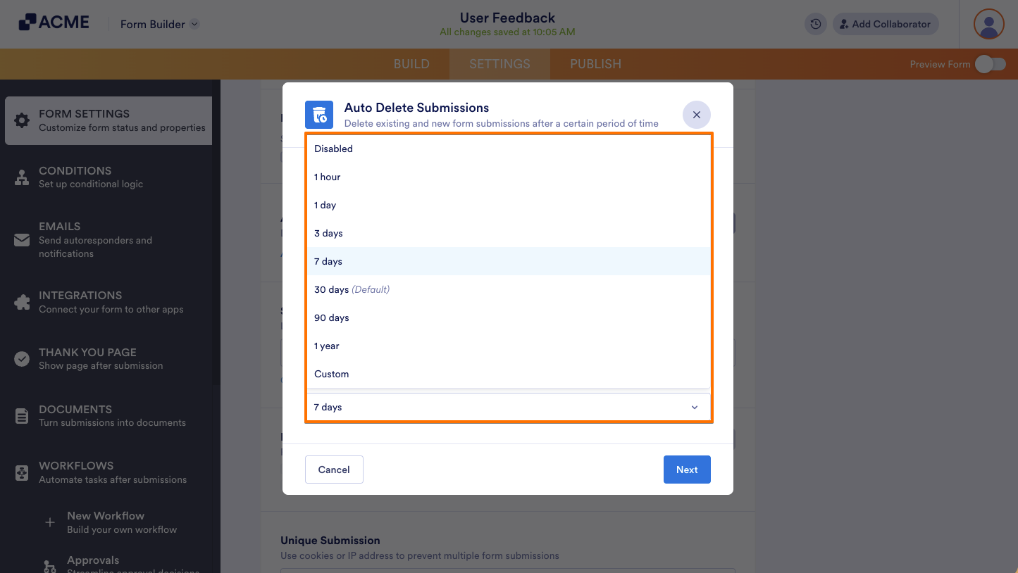 How to Purge Form Submissions Automatically Image-4