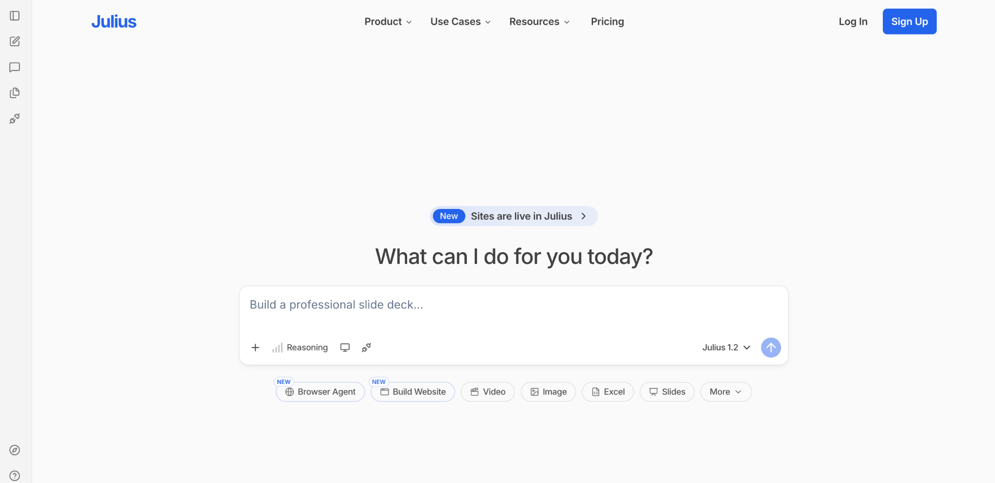 Julius AI User Interface