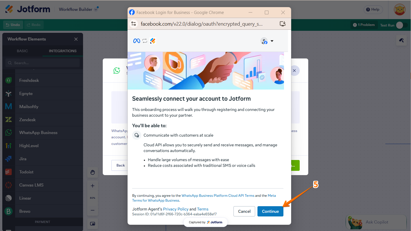 Authentication flow in Facebook login flow