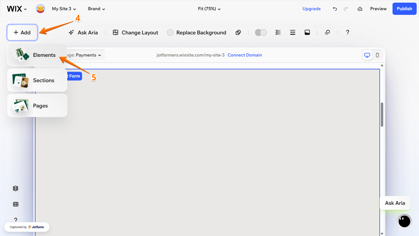 Add Elements in Wix Website Editor