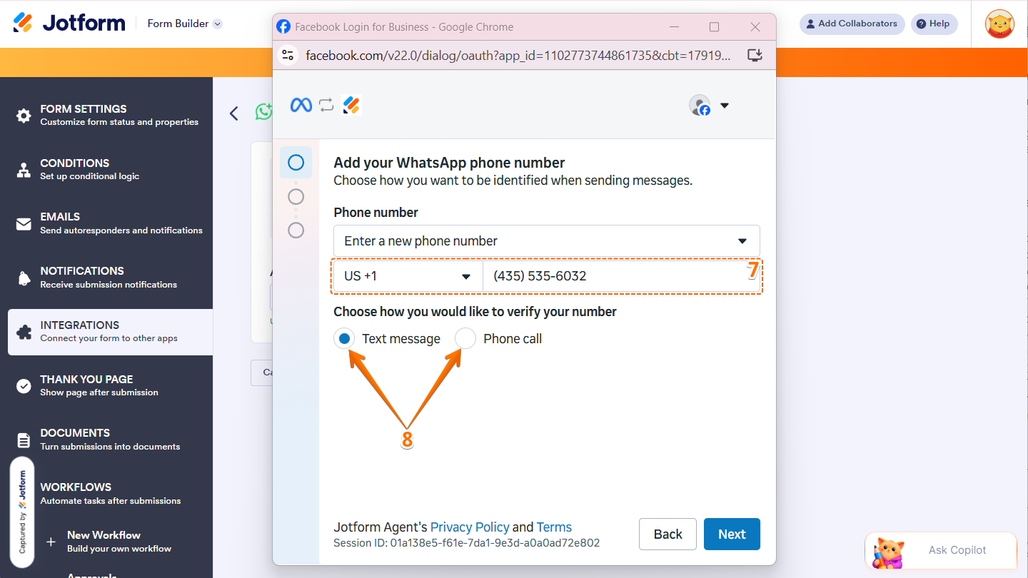 Authentication flow of the Facebook login window